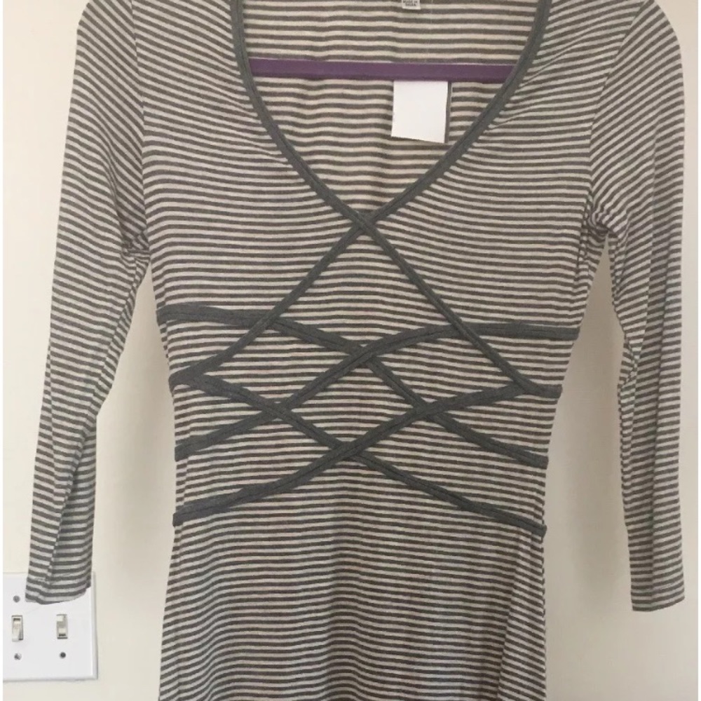 Grey & white striped dress, by Studio M (size XS)